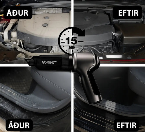 Öflugur Bílaryksuga með Síu – Fyrir Djúphreinsun og Impekkta Innréttingu
